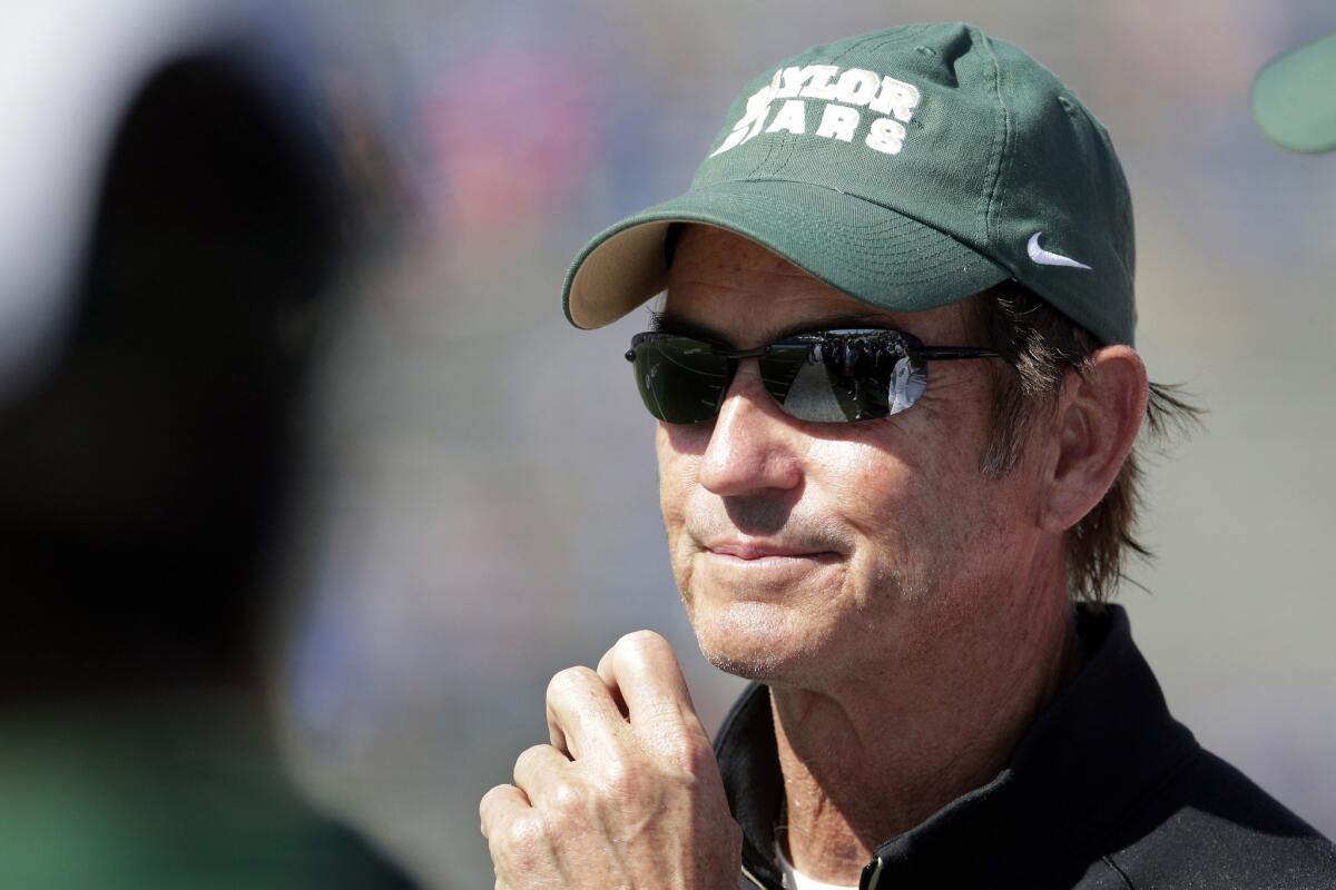 Art Briles coaches Baylor against Kansas on Oct. 10.