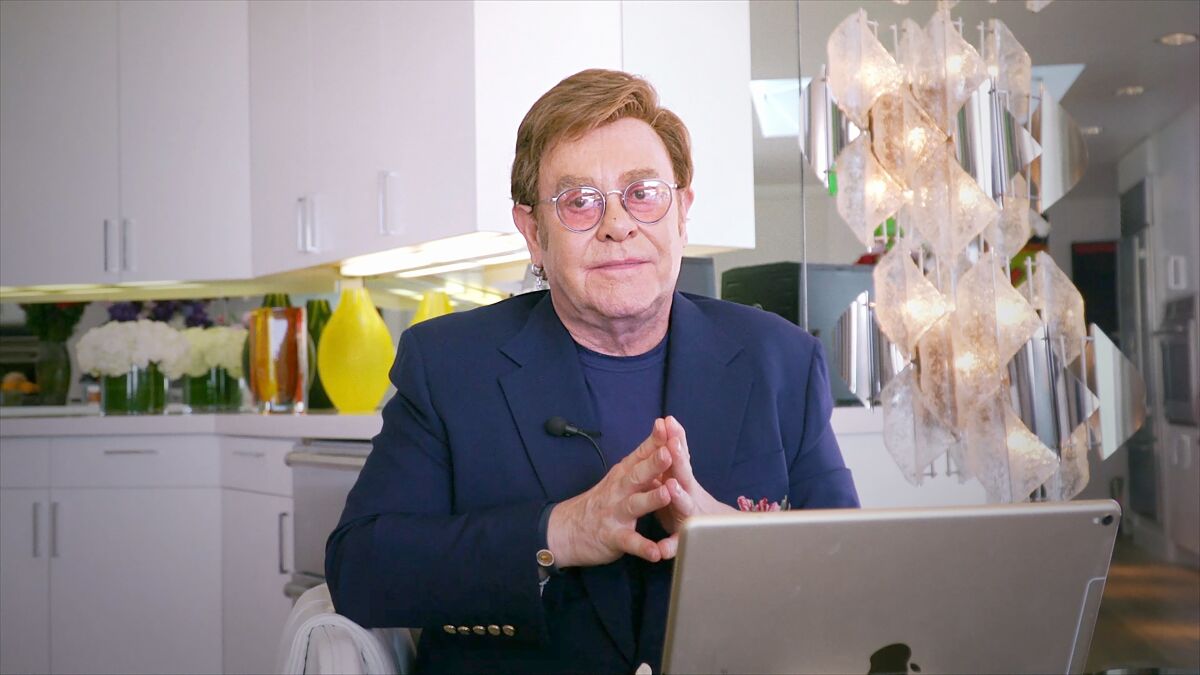 Elton John hosted a virtual coronavirus benefit concert broadcast Sunday night on Fox.