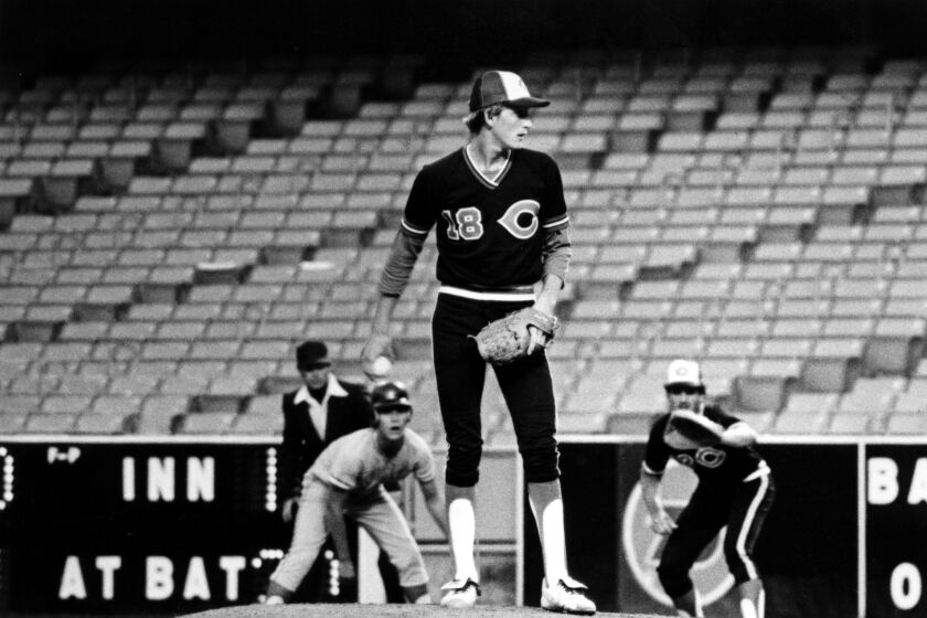 Bret Saberhagen pitched a no-hitter for Cleveland High School beating Pacific Palisades 13-0 during the City Championship at Dodger Stadium in 1982.