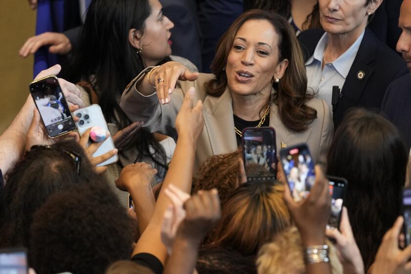 La candidata presidencial demócrata Kamala Harris en un evento en Largo, Maryland, el 15 de agosto del 2024. (Foto AP/Susan Walsh)