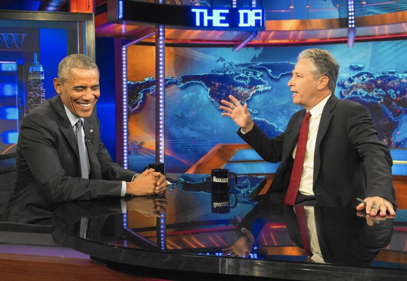 President Obama made another visit to Jon Stewart’s “The Daily Show” on Tuesday.