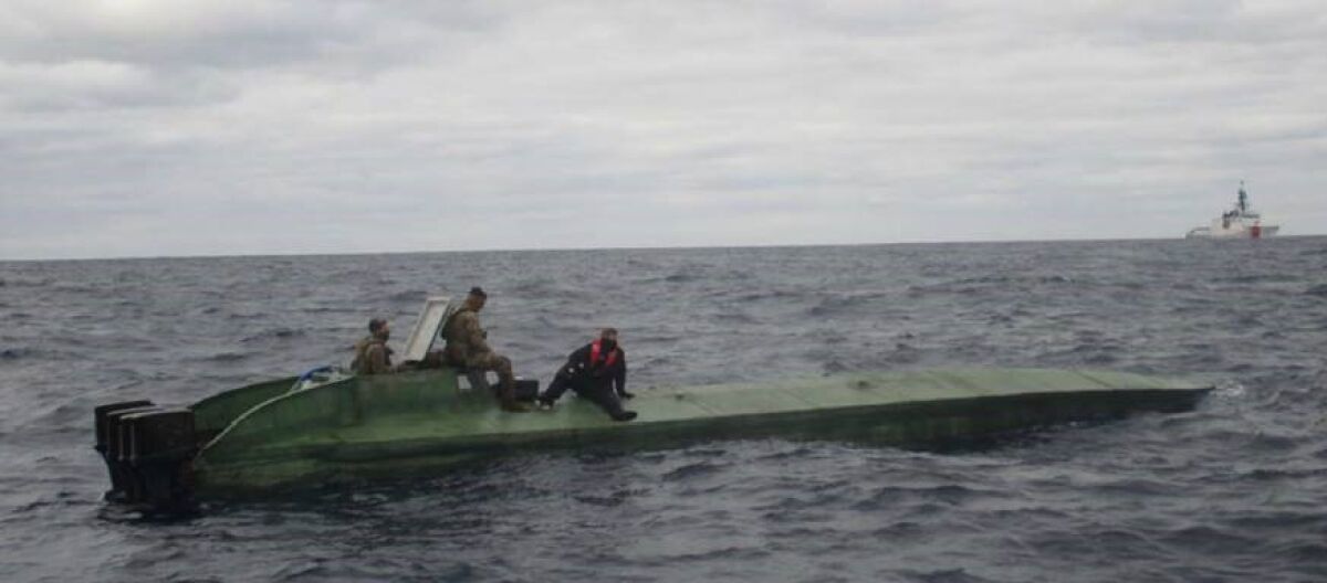 The Coast Guard seizes a semi-submersible off the coast of Central America in 2020 carrying 4,400 pounds of cocaine.