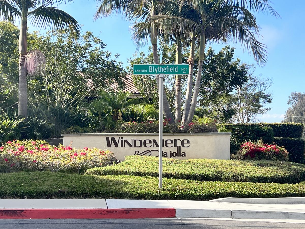 Streets in La Jolla's Windemere development carry names of golf courses around the world.