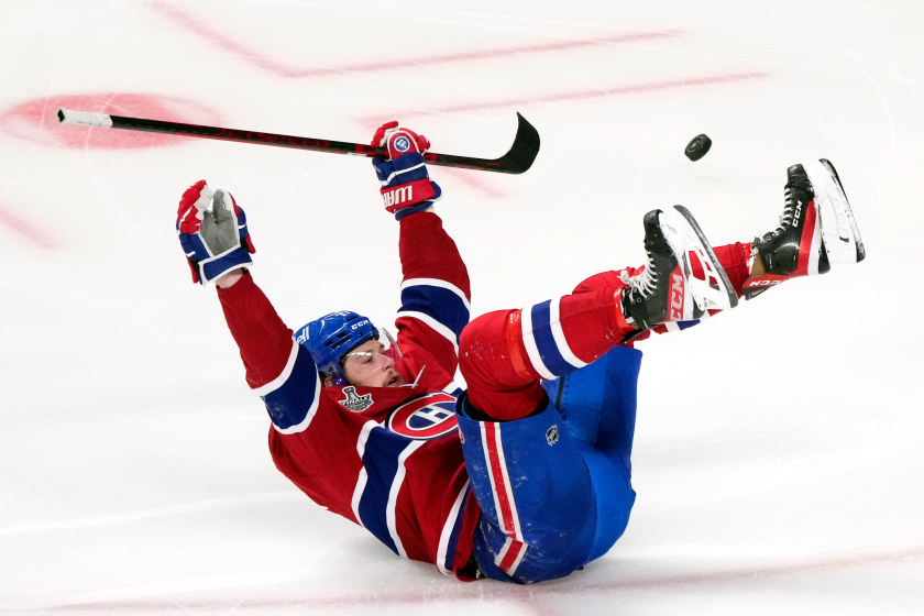 MONTREAL, QUEBEC - JULY 05: Josh Anderson #17 of the Montreal Canadiens celebrates after scoring the game-winning goal.