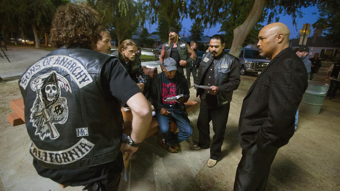 On the set: 'Sons of Anarchy'
