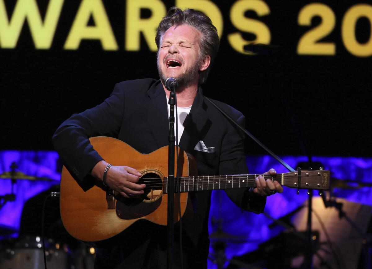 FILE - John Mellencamp performs at the 33rd annual ASCAP Pop Music Awards in Los Angeles on April 27, 2016. Mellencamp's latest album, "Strictly a One-Eyed Jack" releases on Jan. 21. (Photo by Rich Fury/Invision/AP, File)