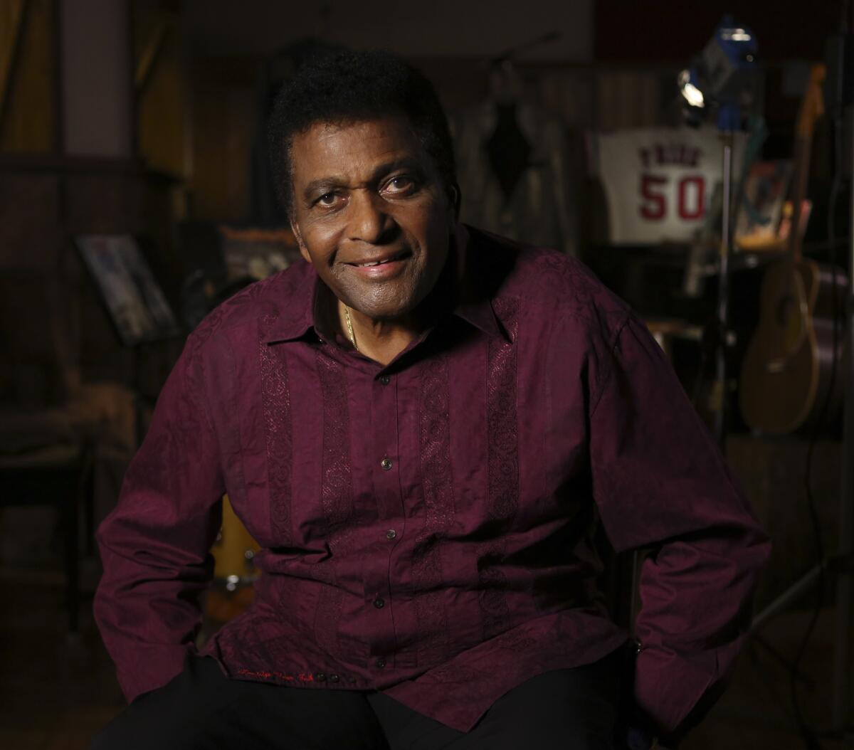 Charley Pride at his recording studio in 2012.