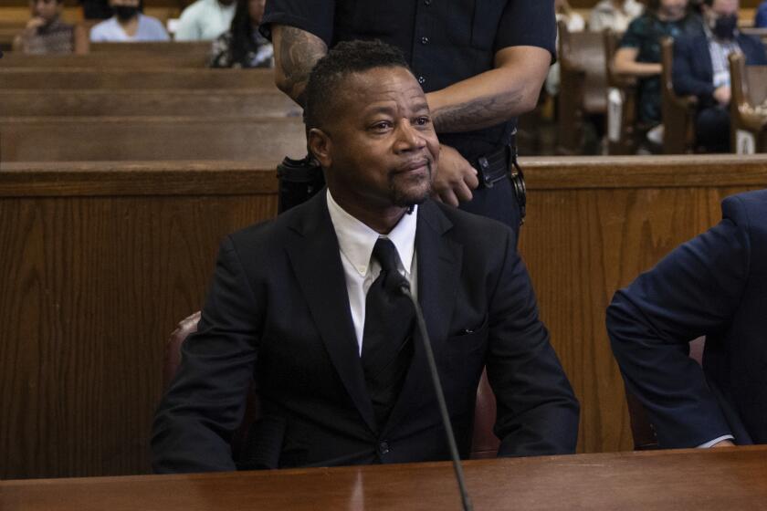 Actor Cuba Gooding Jr. sits in Manhattan Criminal Court for his sexual misconduct case,Thursday, Oct 13, 2022, in New York. Gooding resolved his New York City forcible touching case Thursday with a guilty plea to a lesser charge and no jail time after complying with the terms of a conditional plea agreement reached in April. (AP Photo/Yuki Iwamura)