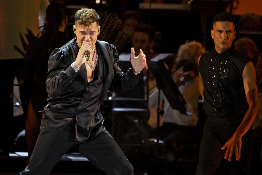 Ricky Martin performs at the Hollywood Bowl during his first of two shows at the Los Angeles landmark on Friday, July 22, 2022. Gustavo Dudamel and the Los Angeles Philharmonic accompanied the Puerto Rican singer along with Martin's band.