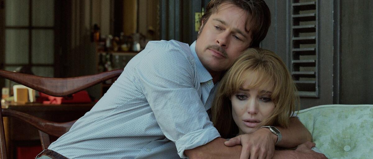 Brad Pitt and Angelina Jolie Pitt in a scene from the film "By the Sea," directed by Jolie Pitt.