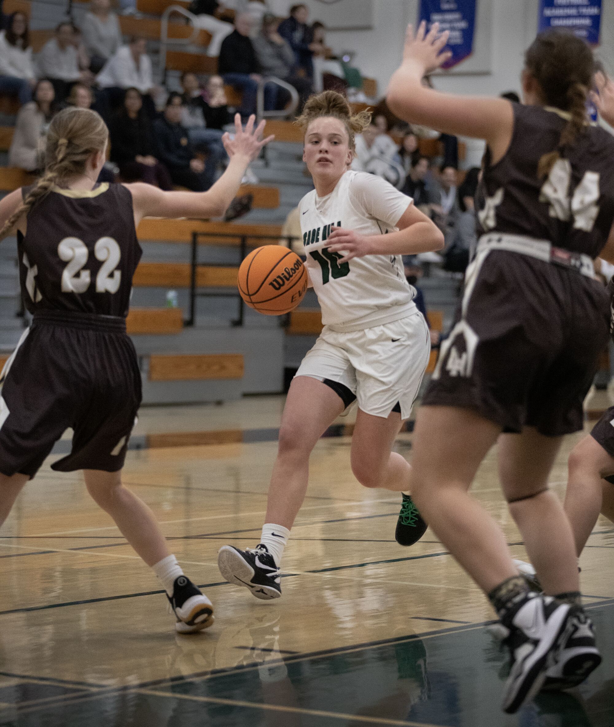 Sage Hill point guard Amalia Holguin drives to the hoop during a game against Laguna Hills.