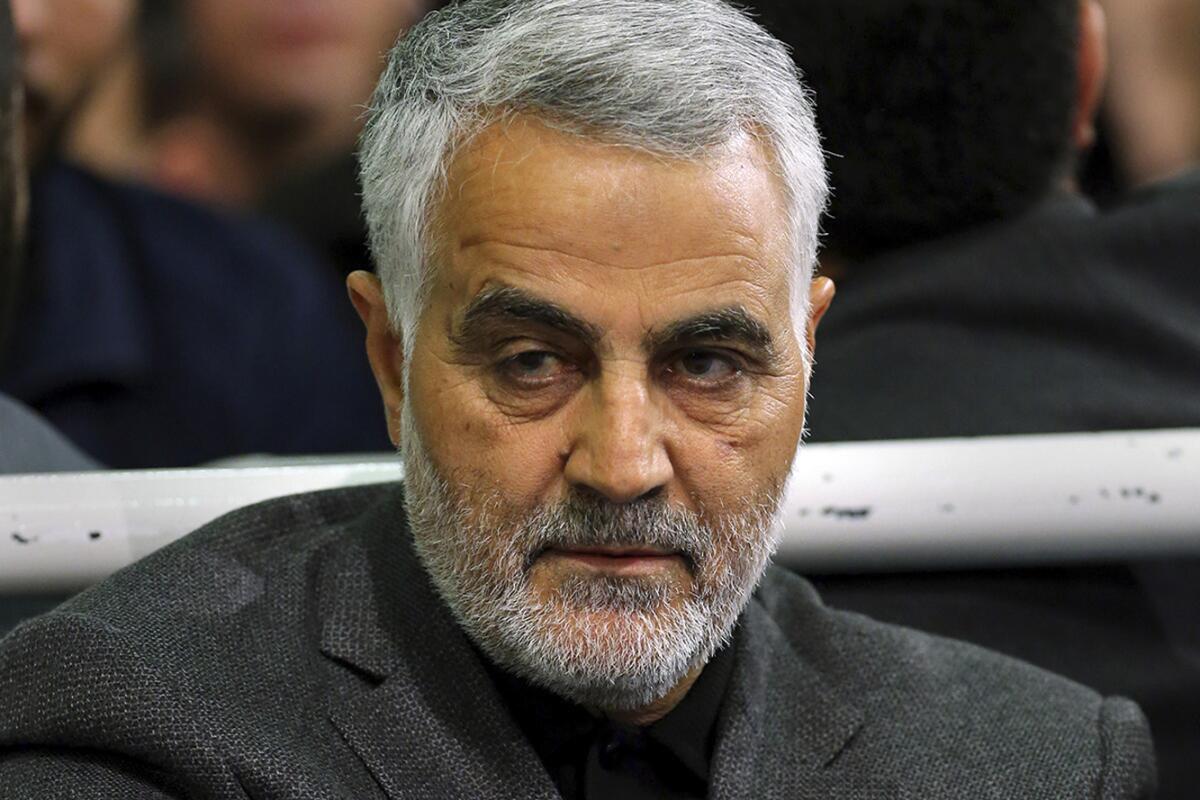 Gen. Qassem Suleimani, leader of Iran's elite Quds Force, attends a religious ceremony in Tehran in 2015.