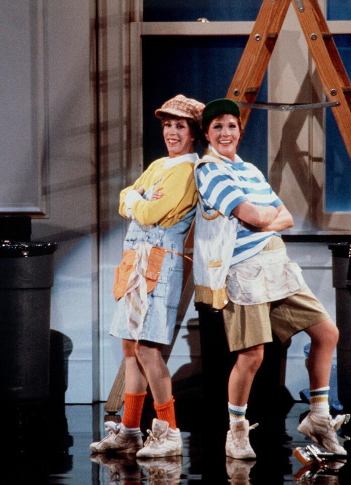 Editorial use only (L-R)- Julie Andrews and Carol Burnett in a scene from Julie and Carol - Together Again' TV Programme. - 1989 Credit: Photo by ITV/Shutterstock (1225864c)