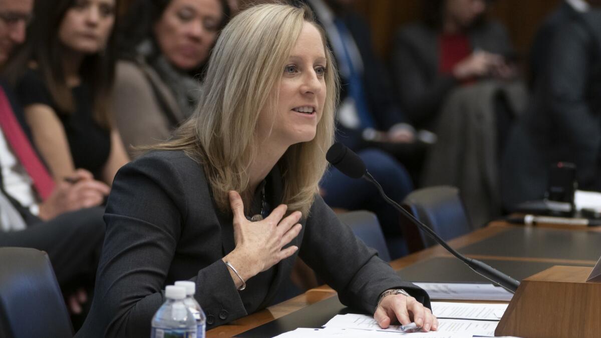 Kathy Kraninger, director of the Consumer Financial Protection Bureau, answers questions during a hearing of the House Financial Services Committee on Thursday.