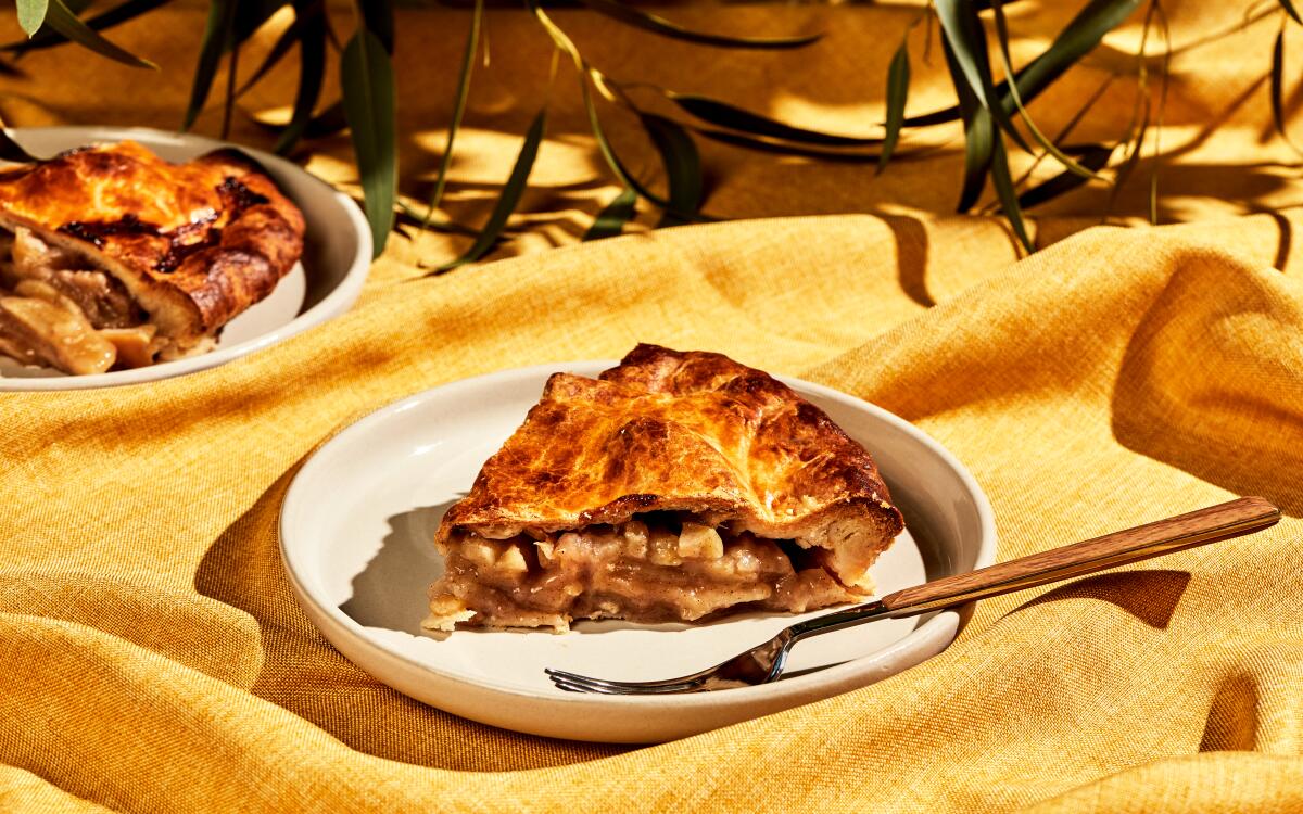 Sweet and tart apples, cinnamon and lemon combine to make an ample, floral filling for a rustic apple pie.