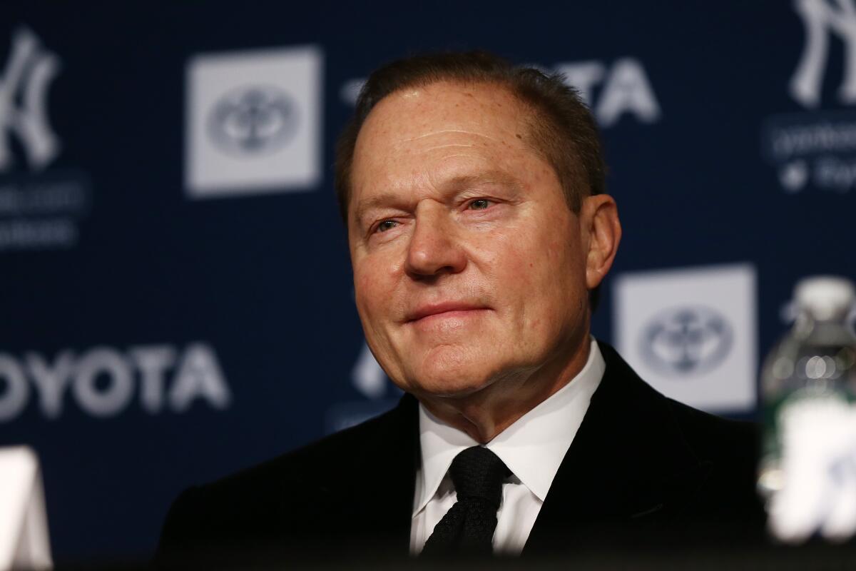 Sport Agent Scott Boras looks on during a press conference on Dec. 18, 2019 in New York City.