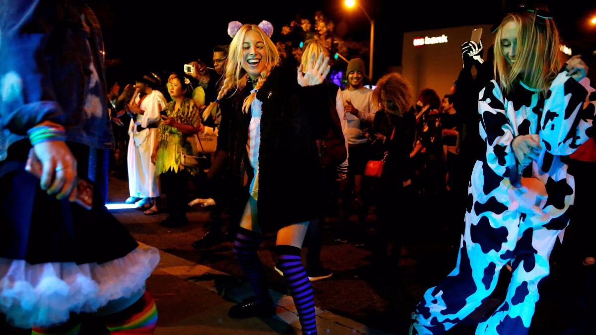 Revelers celebrating at the annual West Hollywood Halloween Carnaval last year.