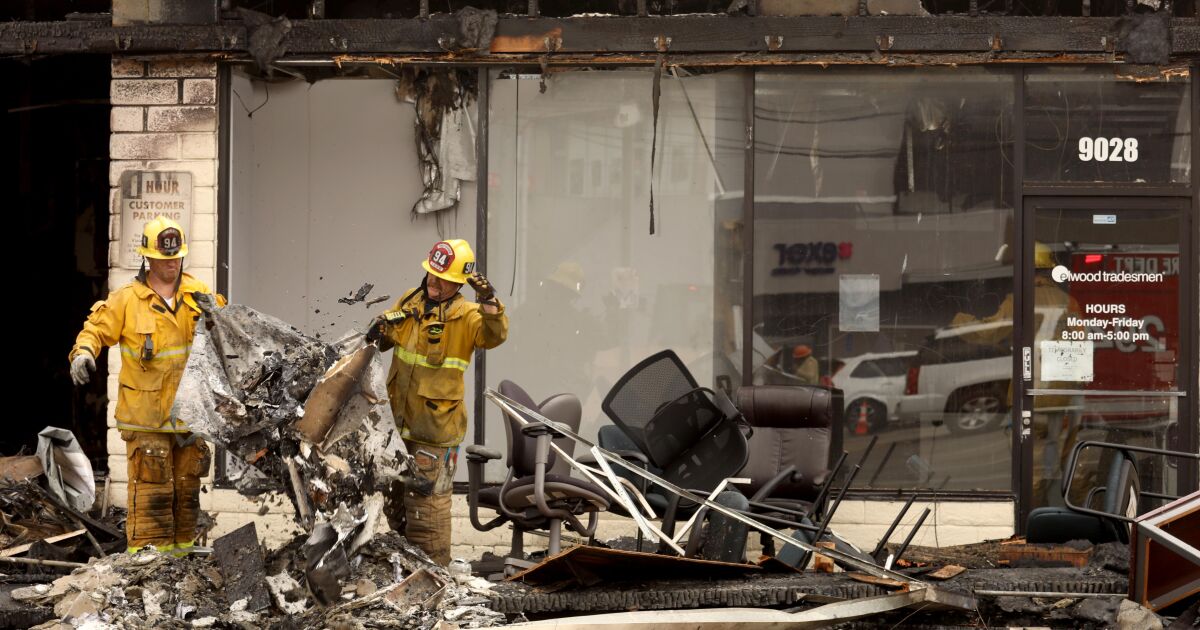 Firefighter hospitalized, cats die in Palms mall fire Firefighter hospitalized, cats die in Palms mall fire