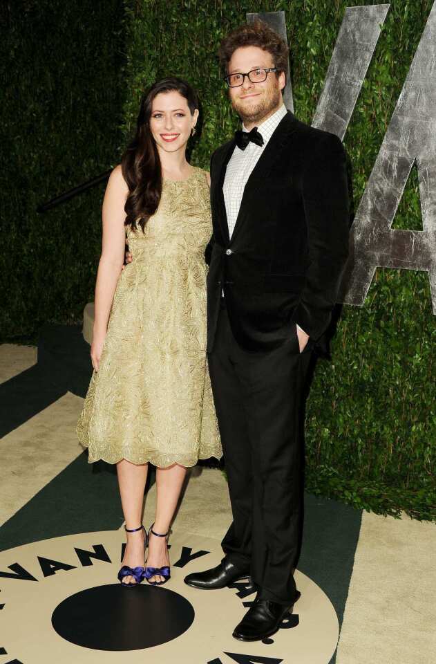 Actor Seth Rogen and his wife, Lauren Miller.