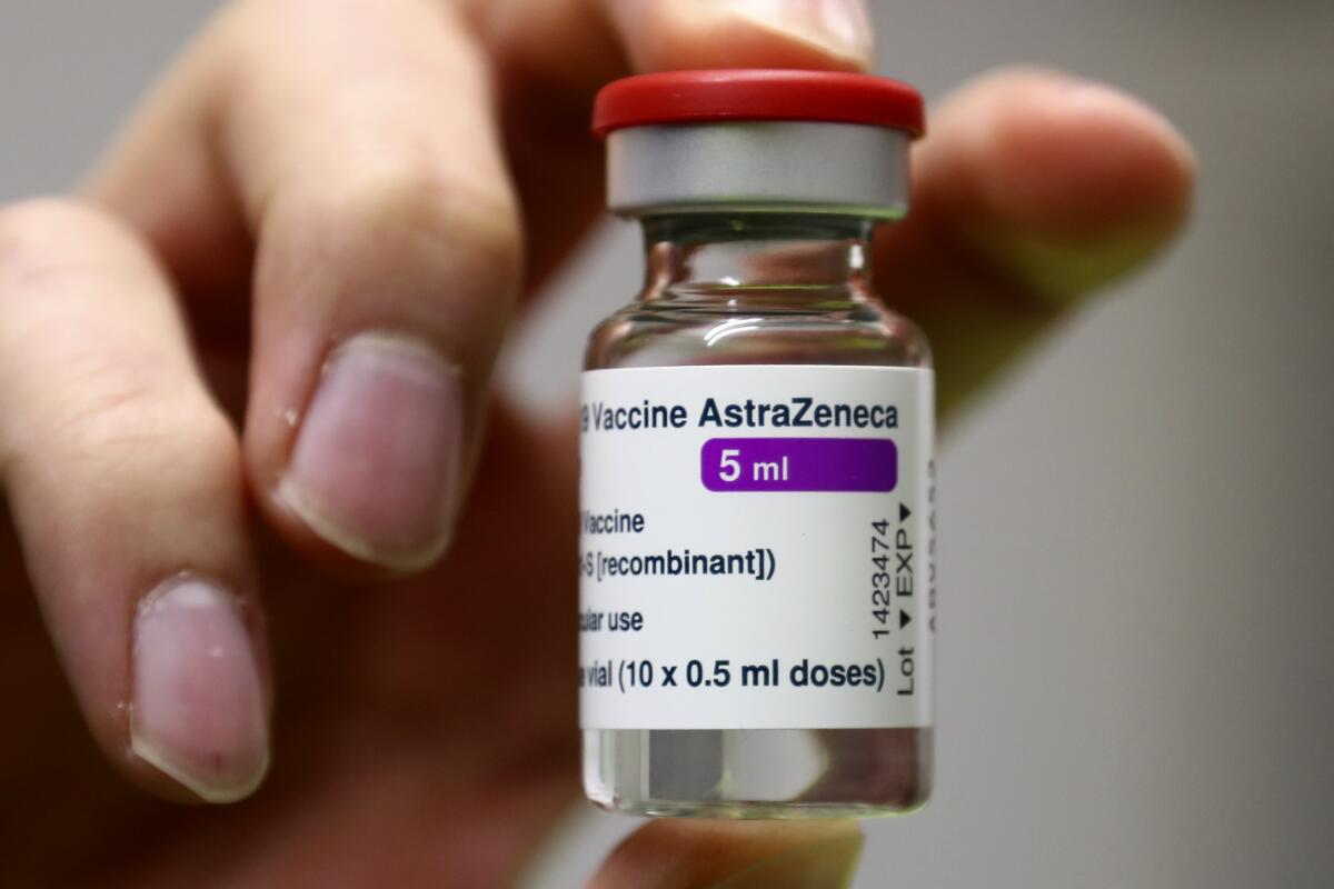 Vial of AstraZeneca COVID-19 vaccine