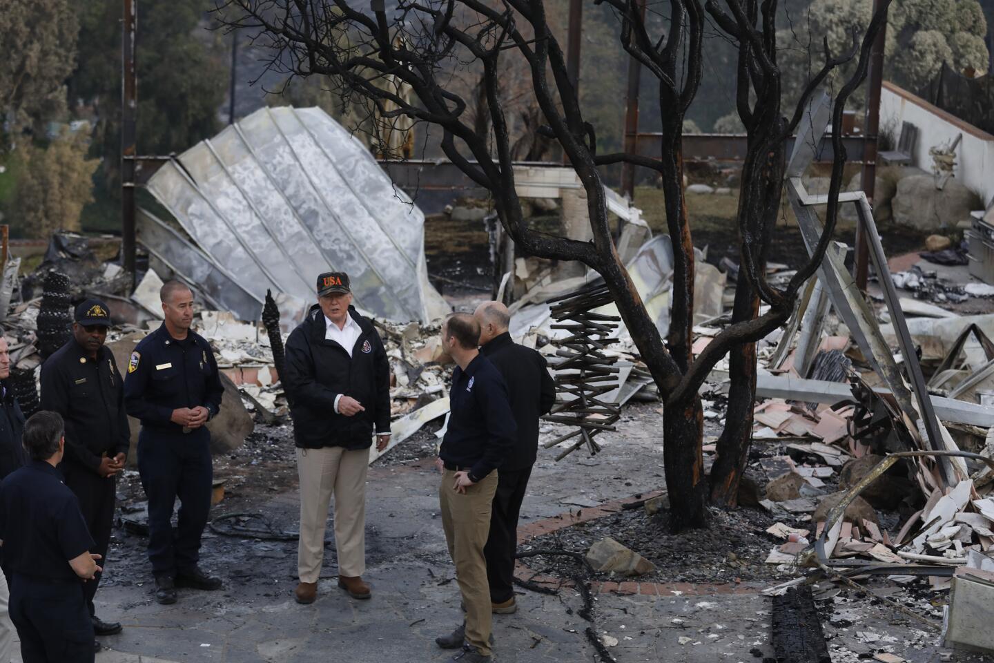 President Trump visits California fire areas