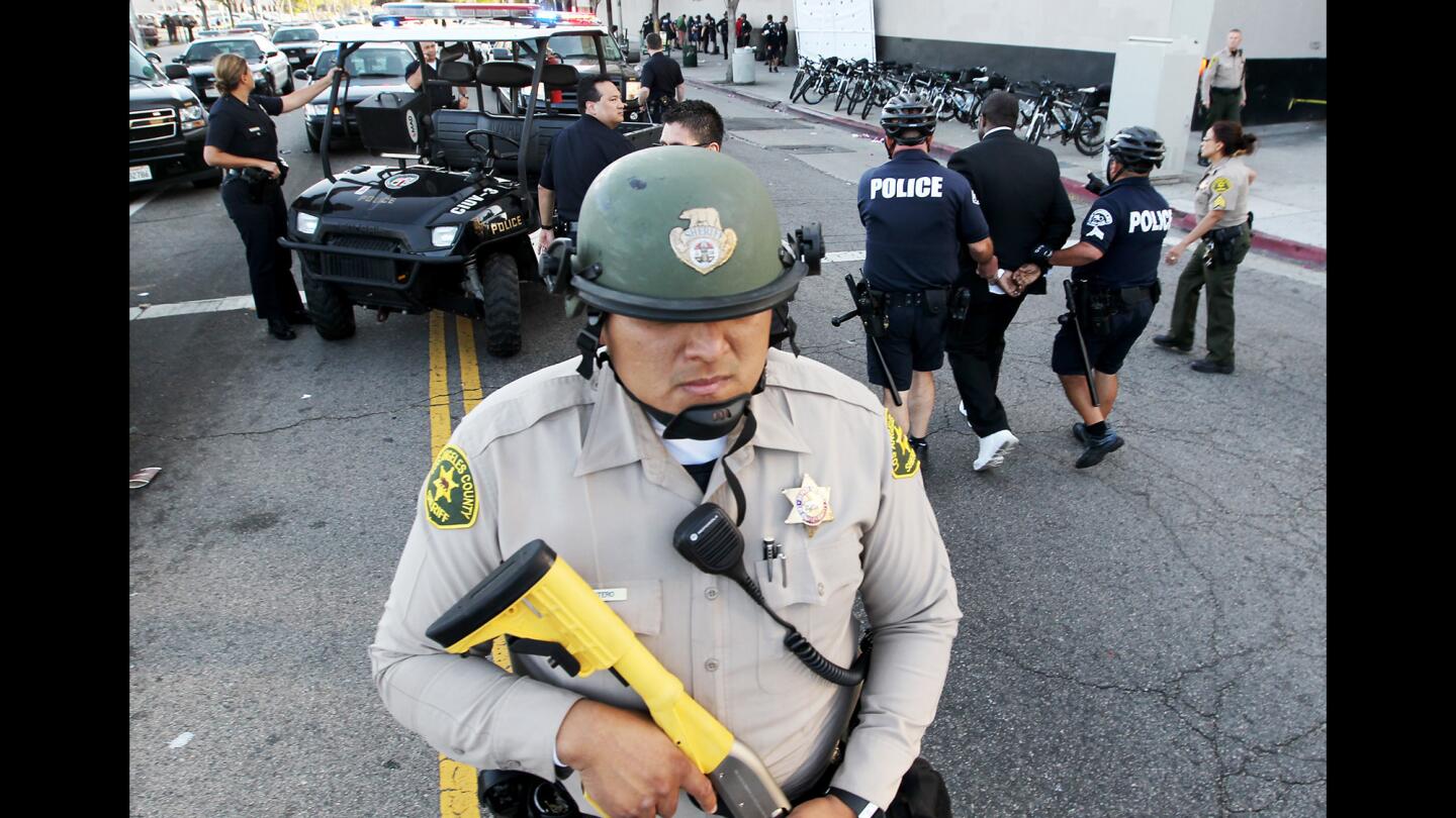 Train-blocking protesters arrested in L.A.