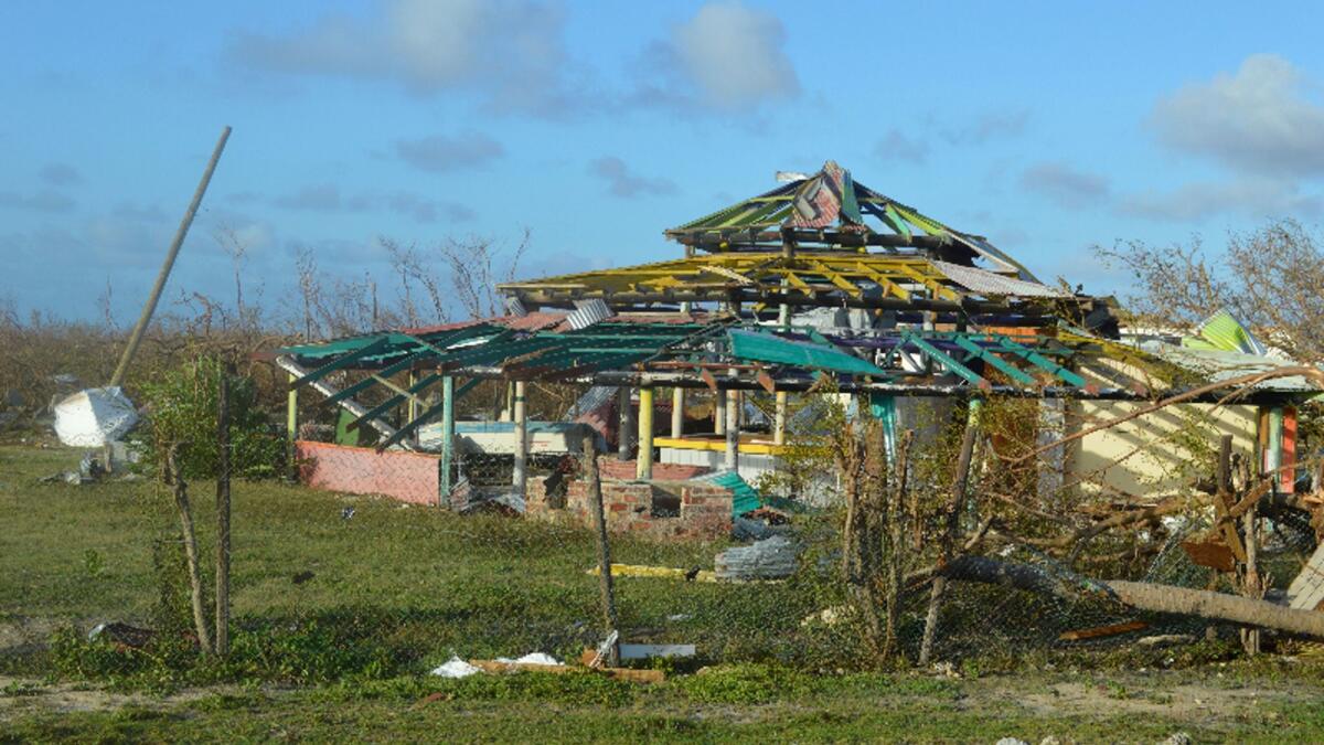 Damage in Barbuda on Sept. 7, after Hurricane Irma. (Anika E. Kentish / Associated Press)