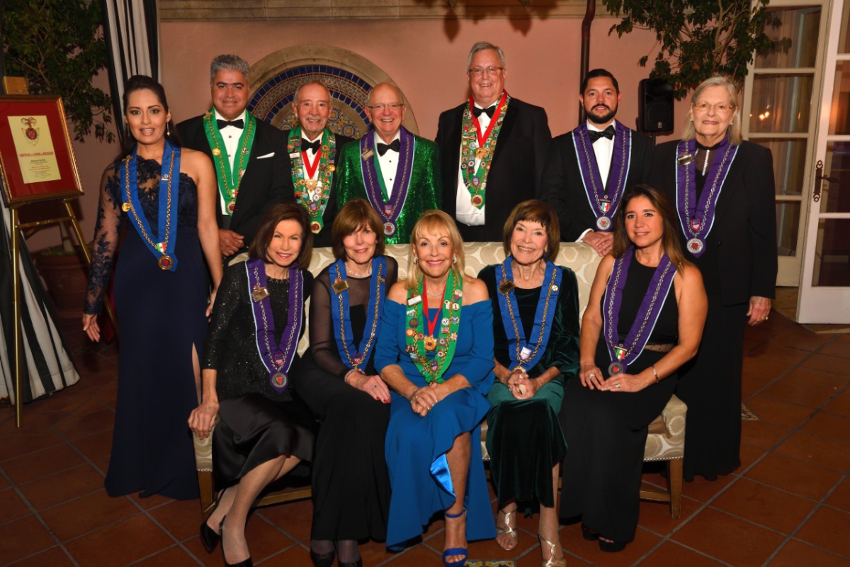 Bailli Marie Addario (center, seated) with new members and officers of La Chaine.