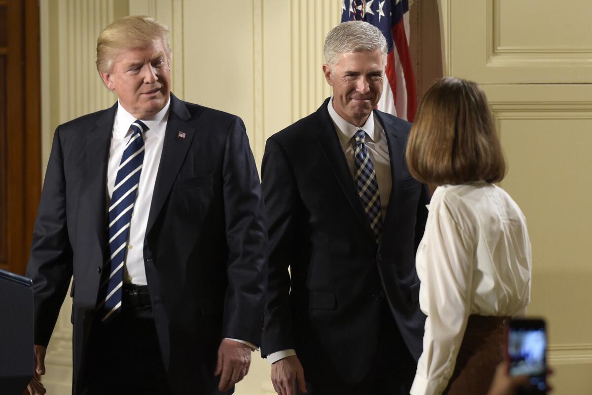 President Trump announces the nomination of Neil Gorsuch to the Supreme Court.