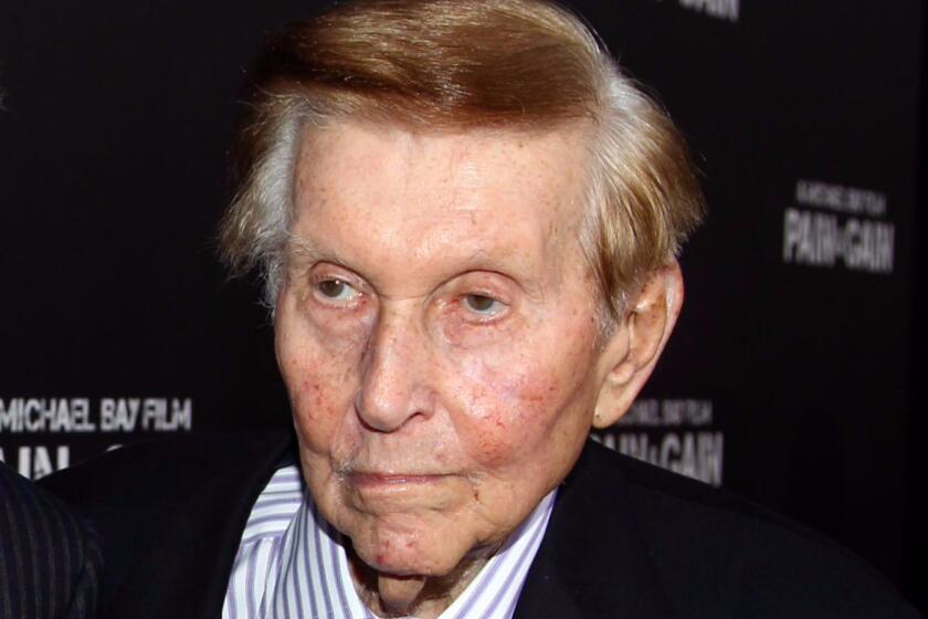 Sumner Redstone, shown in 2013, will no longer be paid an annual salary by Viacom Inc.