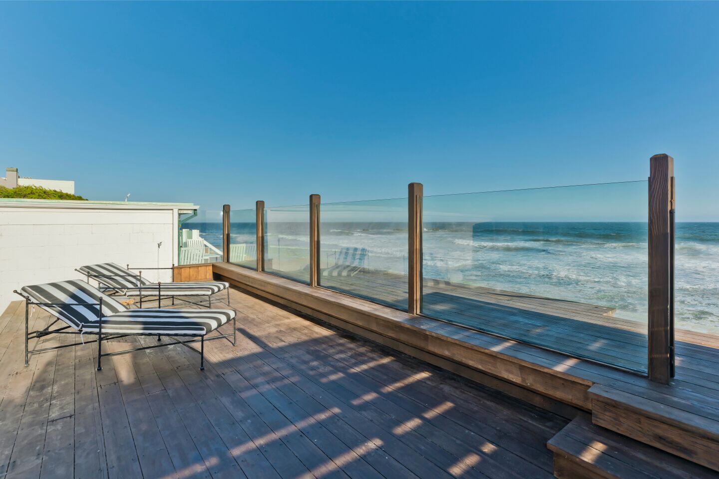 The wood deck.