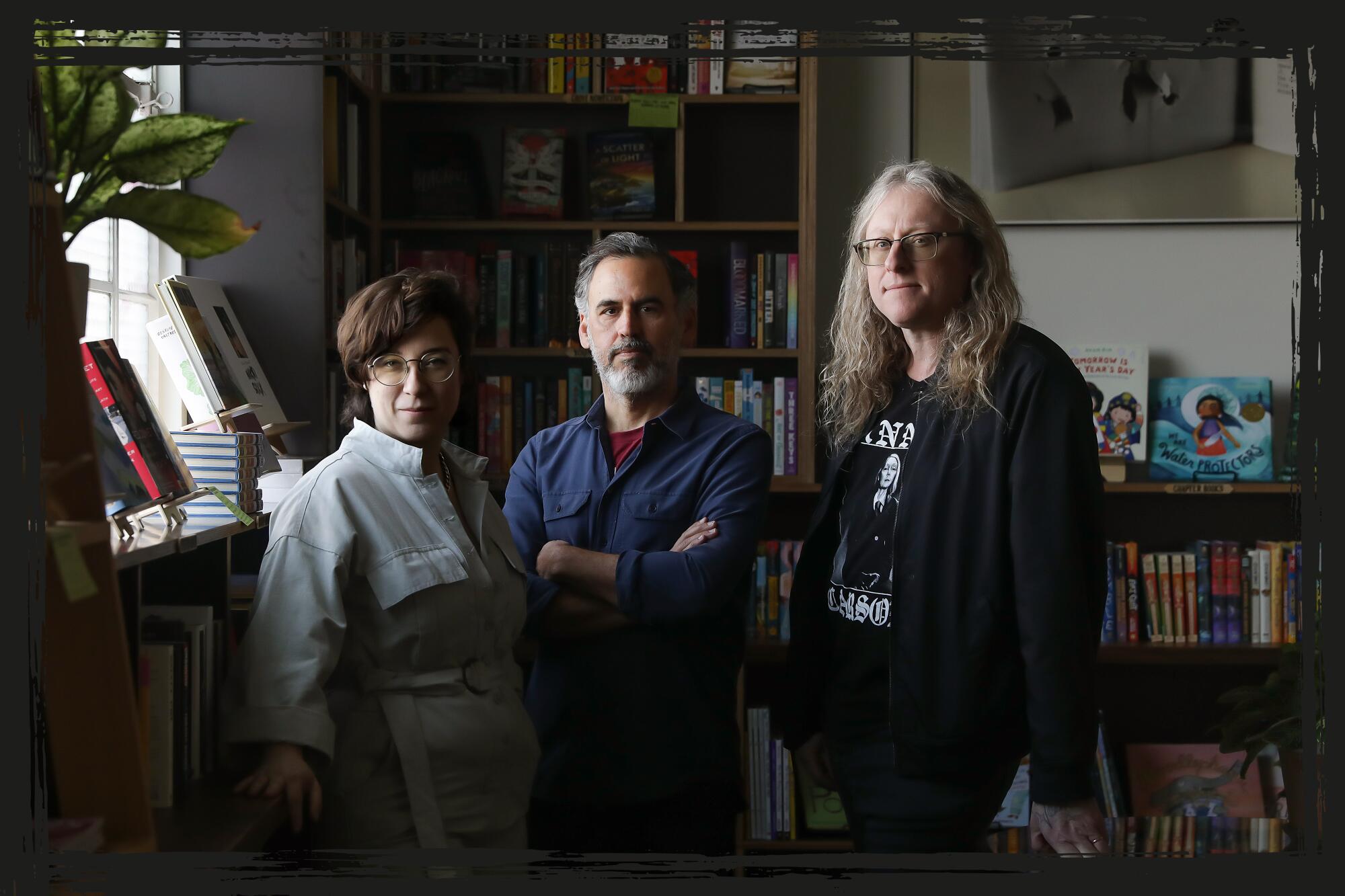 Team from North Figueroa Bookshop poses for a photo in their store