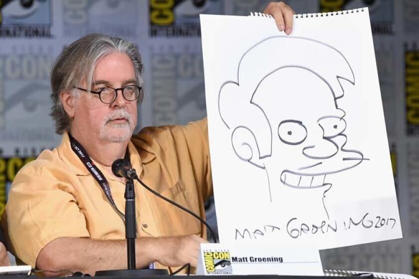 SAN DIEGO, CA - JULY 22: Writer/producer Matt Groening attends "The Simpsons" panel during Comic-Con International 2017 at San Diego Convention Center on July 22, 2017 in San Diego, California. (Photo by Mike Coppola/Getty Images) ** OUTS - ELSENT, FPG, CM - OUTS * NM, PH, VA if sourced by CT, LA or MoD **