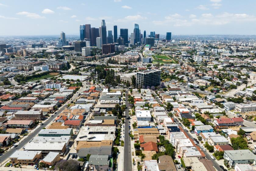 LOS ANGELES, CA - JUNE 23: Los Angeles skyline photographed on Friday, June 23, 2023. (Myung J. Chun / Los Angeles Times)