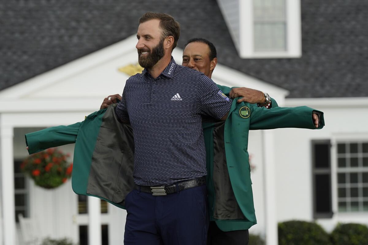 Dustin Johnson wins first Masters title with a record score - Los Angeles Times Dustin Johnson wins first Masters title with a record score - Los Angeles Times