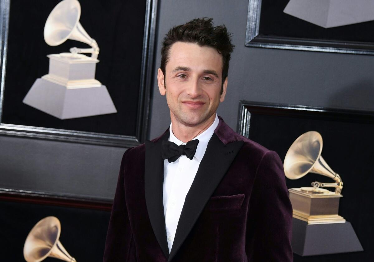 Justin Hurwitz arrives for the 60th Grammy Awards
