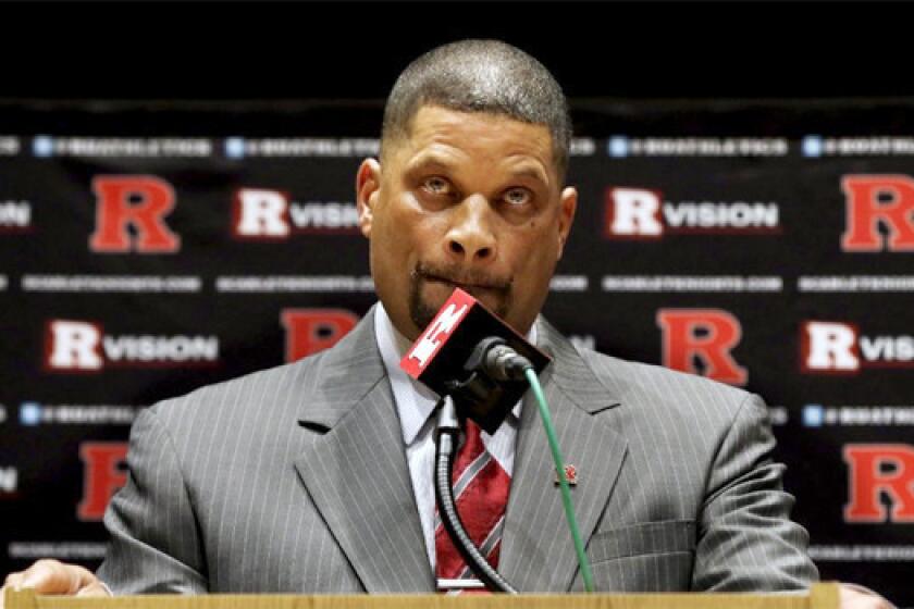Rutgers confirmed Friday that the school's athletic department website incorrectly had credited the Scarlet Knights' new basketball coach with earning a degree from the university.