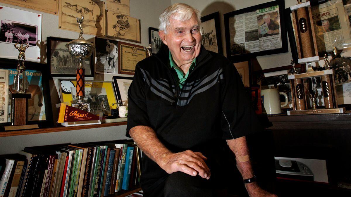 John Johnson in his office at Cal State Dominguez Hills in Carson on Feb. 19, 2009. He was the golf coach at Dominguez Hills and a football coach at UCLA.