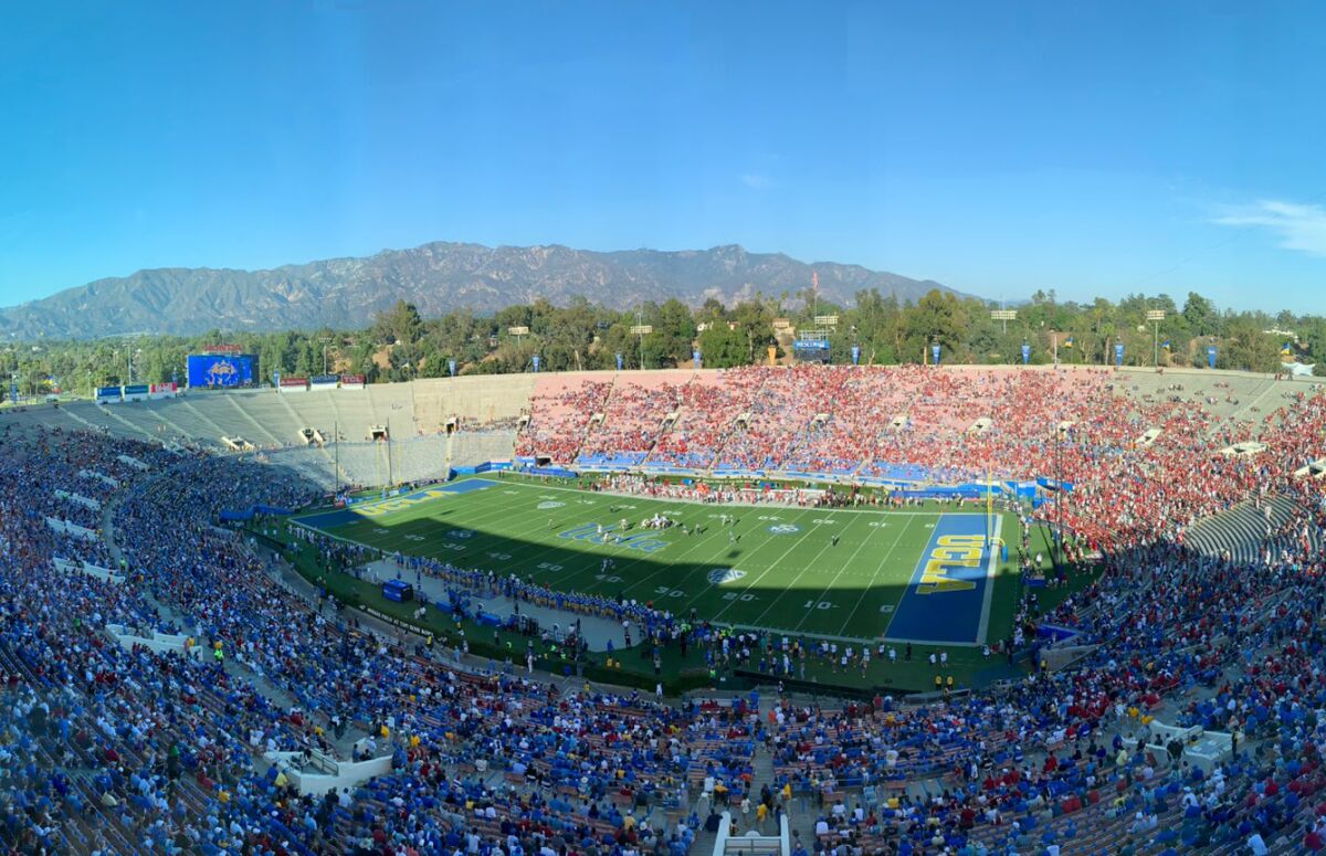 A view of the Rose Bowl during UCLA's game against Oklahoma on Saturday.