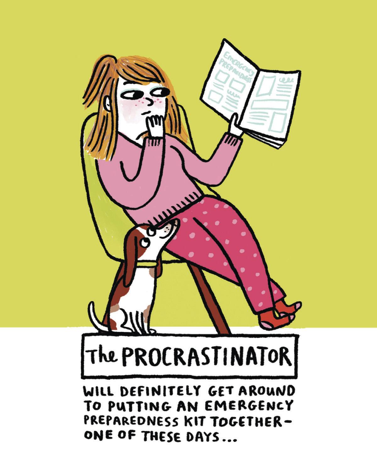 9 types of earthquake preppers comic: The Procrastinator