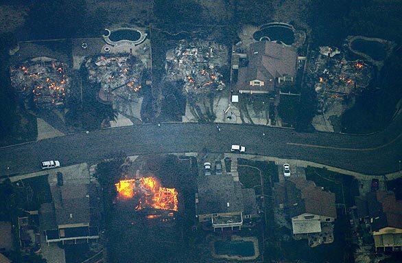 Orange County fires - Burned homes