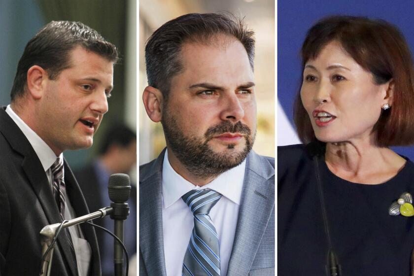 From left: Republican U.S. Reps. David Valadao, Mike Garcia, and Michelle Steel.(Associated Press)
