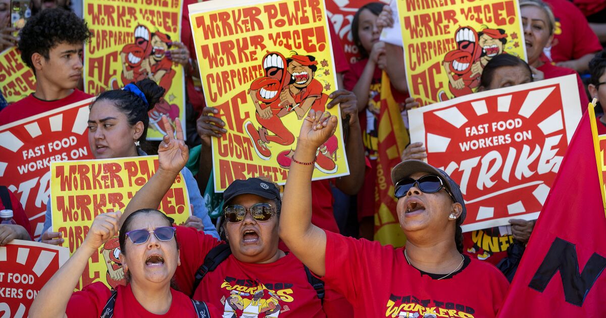 Fast-food workers rally as California lawmakers hold controversial franchise liability bill