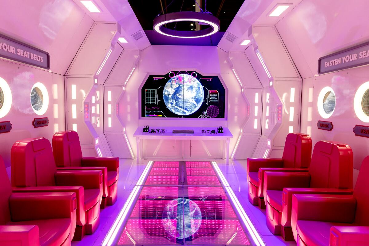 The interior of the Barbie Interstellar Airways shuttle. 