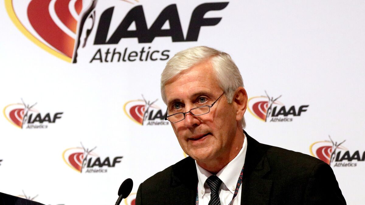 Rune Andersen announces the IAAF's decision to uphold the ban on Russia's track team from participating in the Rio Olympics.