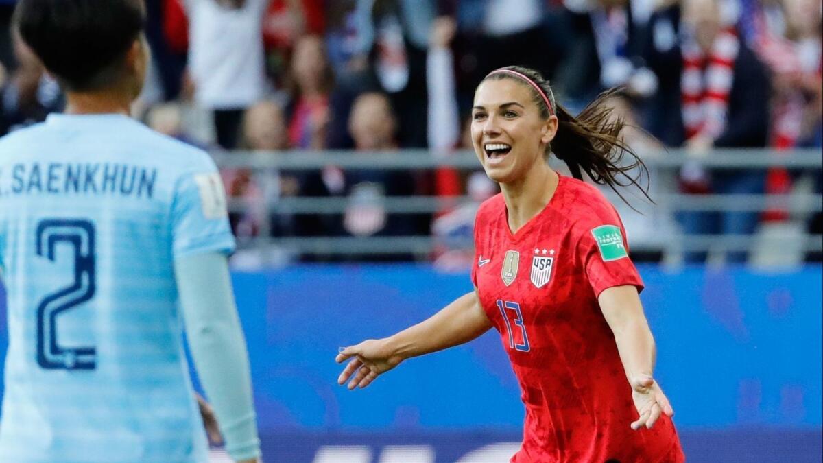 Alex Morgan and her U.S. teammates were criticized for continued celebrations during a 13-0 rout of Thailand.