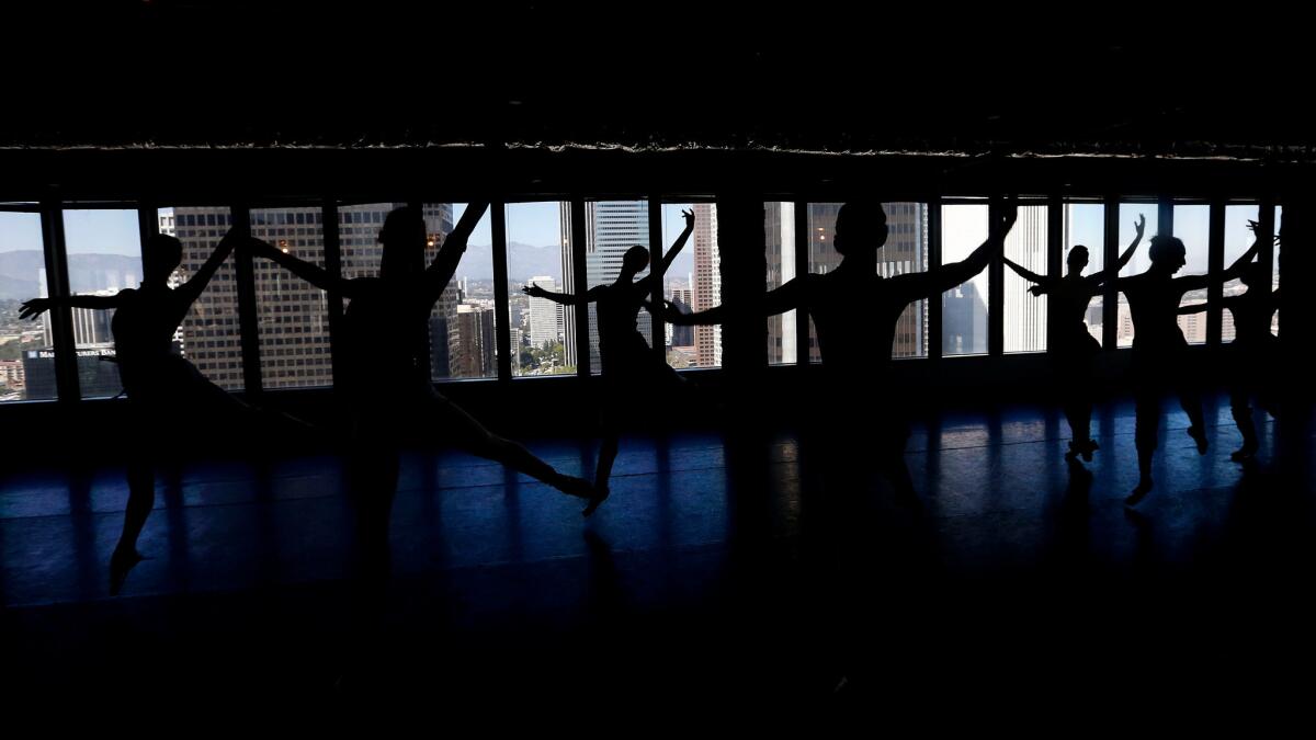 The American Contemporary Ballet rehearsal room: The 34th floor of a downtown Los Angeles high-rise.