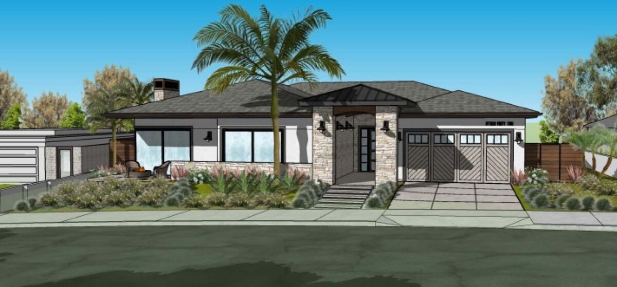 A rendering shows a project planned for 1542 Copa de Oro Drive in La Jolla.