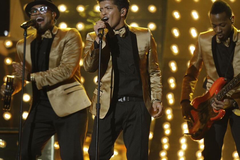 Bruno Mars has just been added to the lineup for Rock in Rio Las Vegas. He is pictured at the Grammy Awards in 2012.