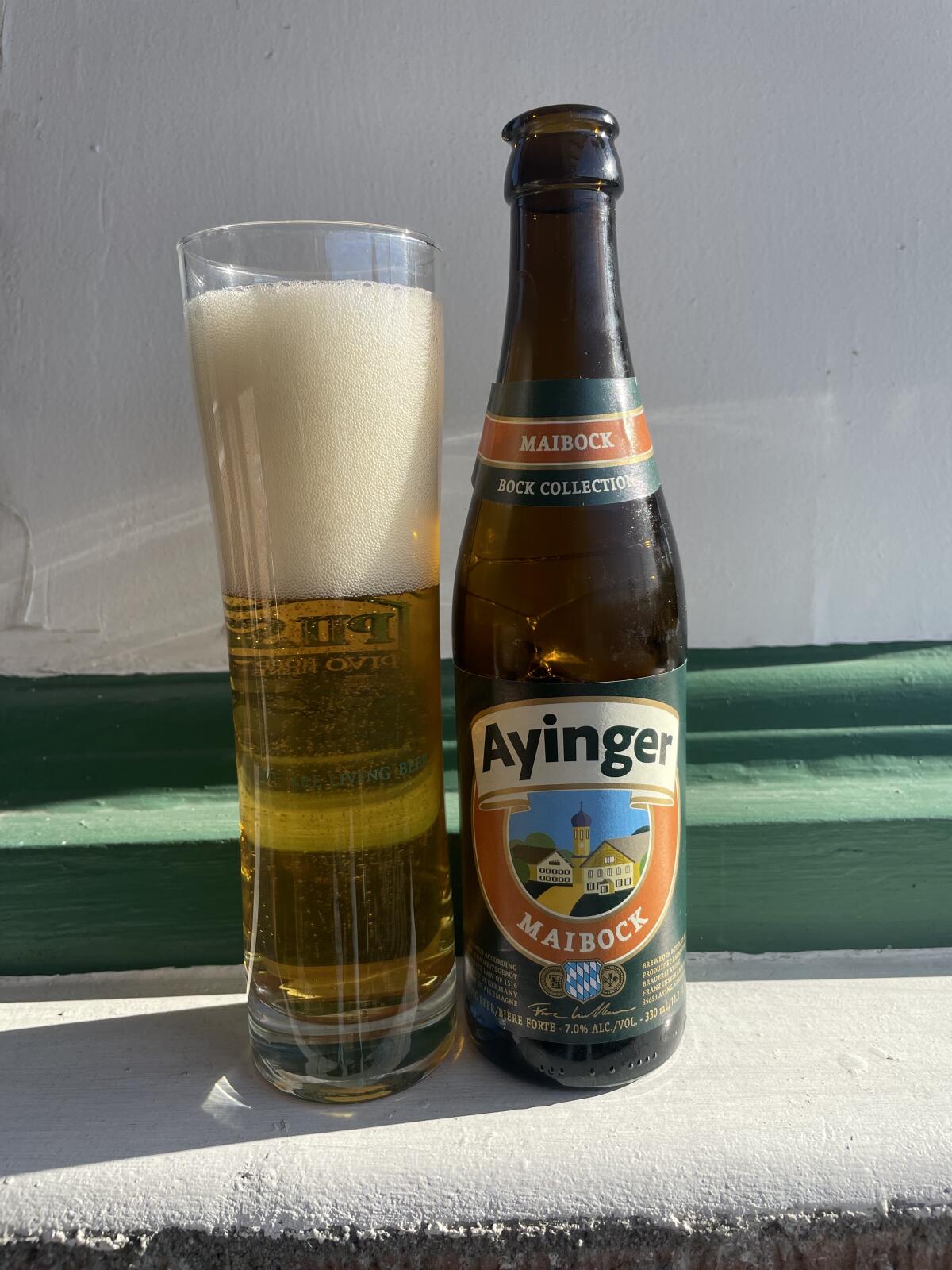 Ayinger Maibock from Brauerei Aying in Aying Germany.